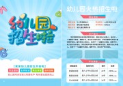 卡通风格幼儿园招生宣传单页