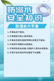暑假儿童防溺水六不准海报