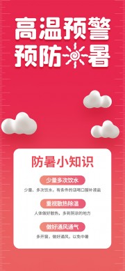 夏季高温预警预防中暑小知识海报