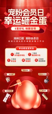 会员营销幸运砸金蛋海报设计