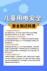 儿童用电安全知识科普海报