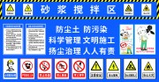 工地砂浆搅拌区工作宣传展板图片素材
