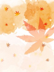 浪漫唯美秋叶落叶枫叶风景插画背景