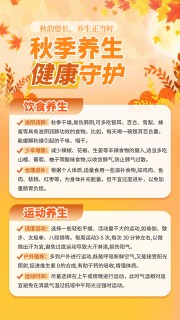橙色秋季养生宣传海报