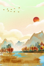 秋天插画背景图片素材下载