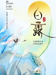 幽静清雅中国传统节气白露海报