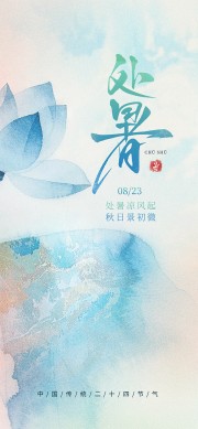 复古风处暑节气广告