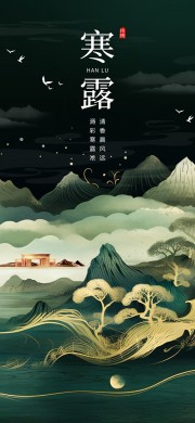 寒露节气地产海报图片素材