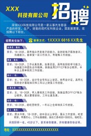 蓝色科技招聘海报