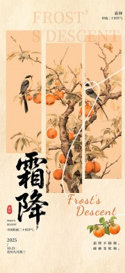 简约大气霜降二十四节气广告