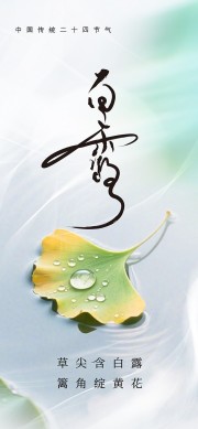 银杏素材白露节气海报