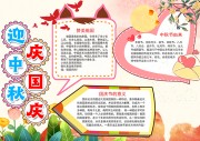 简约国庆节中秋节双节同庆小报