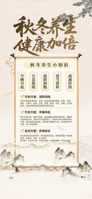 中国风秋冬养生科普知识海报