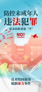 反对校园霸凌校园安全公益海报