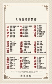 中医文化九种体质的特征展板设计