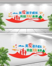 关爱未成年成长关爱儿童文化墙