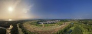 航拍田园乡村生态农业全景图