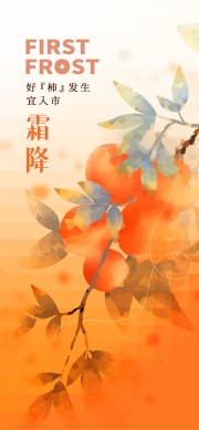 中国传统节气霜降海报