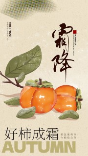 中国传统节气霜降海报