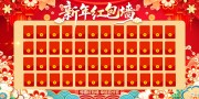 新年抽奖红包墙展板