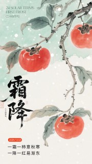 二十四节气霜降海报