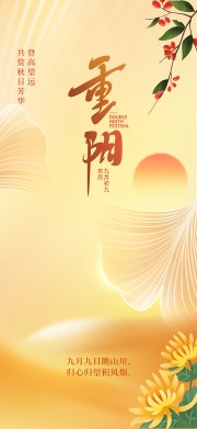 九九重阳节敬老传统节日宣传海报
