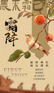 大气霜降节气海报