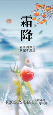 二十四节气霜降海报模板下载