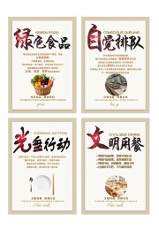 食堂文明宣传标语挂图图片下载