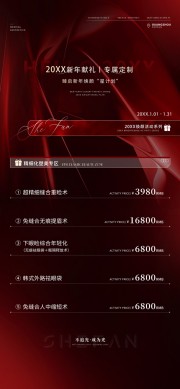 新年美容促销价格表海报
