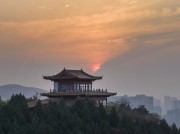 古建楼阁日落景观