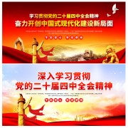 二十届四中全会精神宣传海报模板