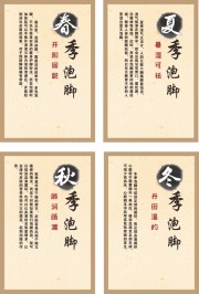 春夏秋冬泡脚养生展板