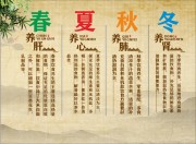 古风春夏秋冬养生文化展板