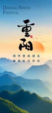 静赏秋日传统节日九九重阳节海报