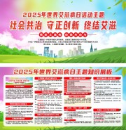 2025年世界艾滋病日宣传展板图片下载