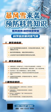 暴风雪来袭预防科普知识海报