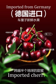 新鲜采摘车厘子水果海报