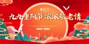 红色古典中国风九九重阳节展板