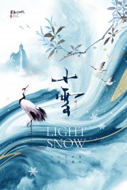 大气中国风仙鹤元素小雪节气海报