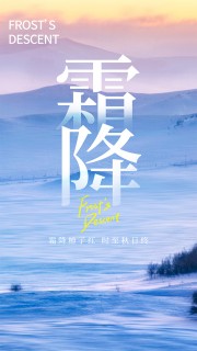 中国传统节气霜降海报