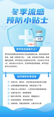 极简风创意冬季流感预防科普海报