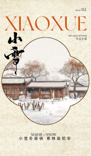 中国风创意简约小雪节气海报