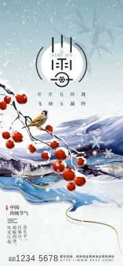 创意中国风小雪节气广告