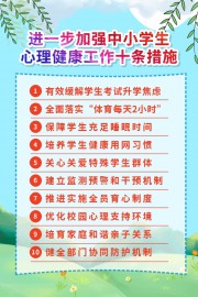 中小学生心理健康工作十条措施海报