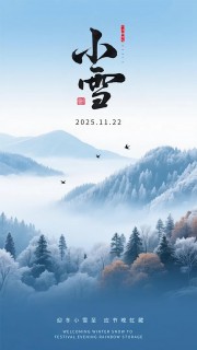 极简风创意小雪节气海报