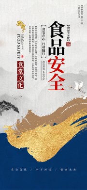简约食堂文化食品安全标语海报