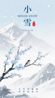 唯美诗意清新小雪节气海报
