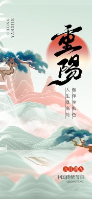 中式典雅中国传统节日九九重阳节广告
