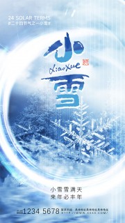 唯美二十四节气小雪海报